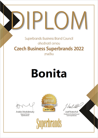 Značka Bonita pro rok 2022 získala ocenění Czech Superbrands