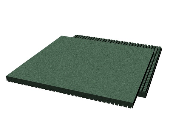 Pryžová dlažba 500x500x25 mm (rastr 15 mm, zelená, 0,6m)