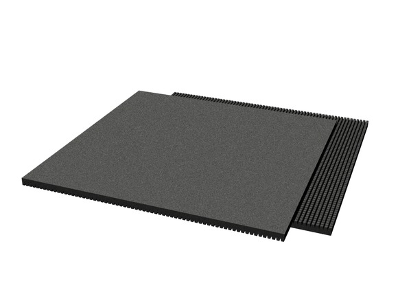 Pryžová dlažba 1000x1000x30 mm (rastr 15 mm, černá, 0,6m)