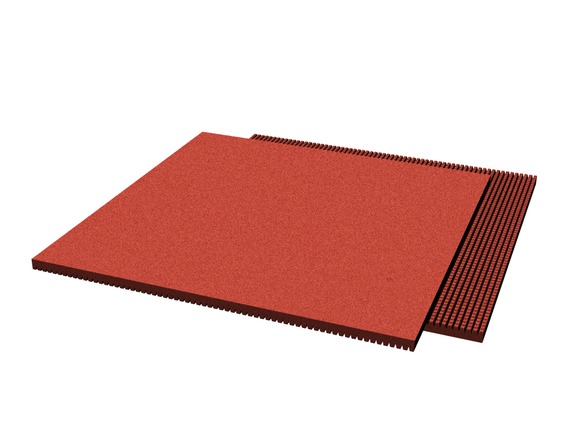 Pryžová dlažba 1000x1000x30 mm (rastr 15 mm, červená, 0.6m)