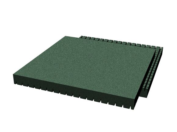Pryžová dlažba 500x500x43 mm (rastr 0 mm, zelená, 1,5m)