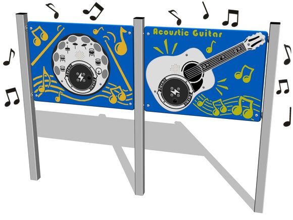 Edukační panel - Kytara, bicí a činely EDP6201KS - stříbrná