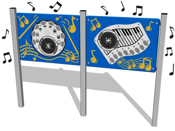 Edukační panel - Piano, bicí a činely EDP6203KS - stříbrná