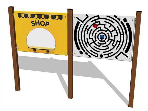 Edukační panel - Shop a posuvné bludiště EDP6204KW - hnědá