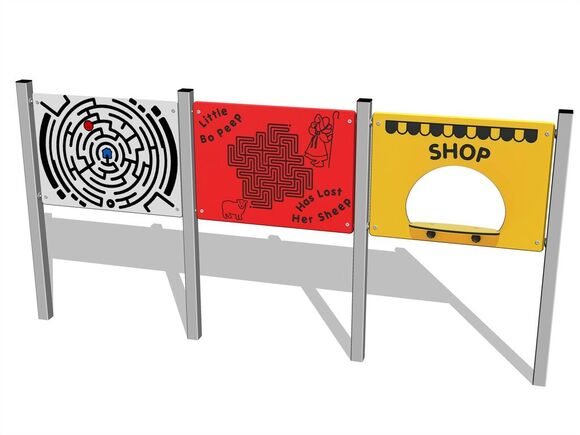 Edukační panel - Posuvné bludiště, bludiště a shop  EDP6304KS - stříbrná