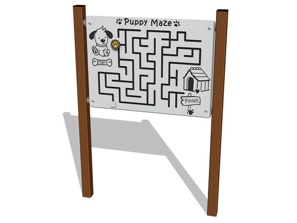 Edukační panel - Štěněcí bludiště - hnědá