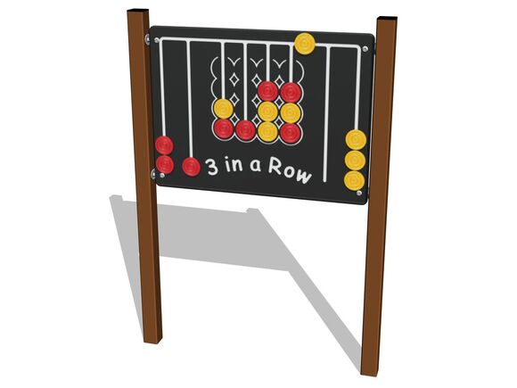 Edukační panel - Tři v domečku - hnědá