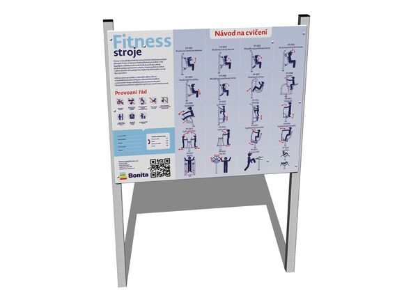 Informační tabule s provozním a cvičebním plánem pro fitness IT201K