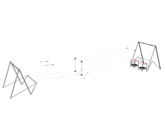 Dvojlanovka áčková s nástupištěm LD031K - pozinkovaná