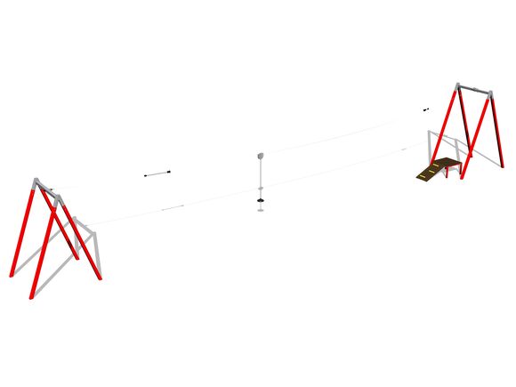 Lanovka áčková s nástupištěm LD021KR - červená