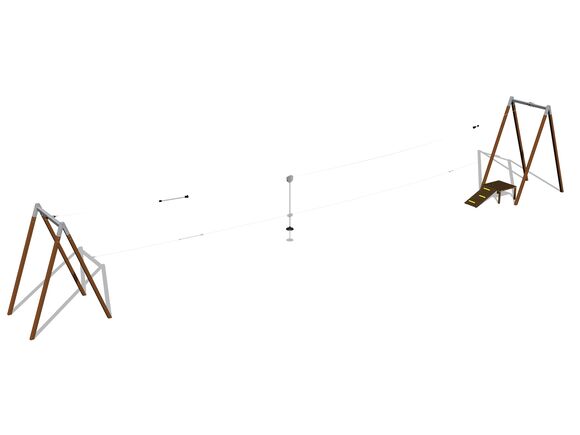 Lanovka áčková s nástupištěm LD021KW - hnědá