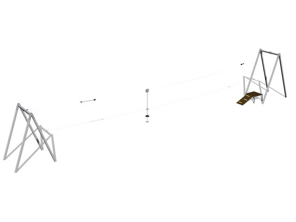 Lanovka áčková s nástupištěm LD021K - pozinkovaná