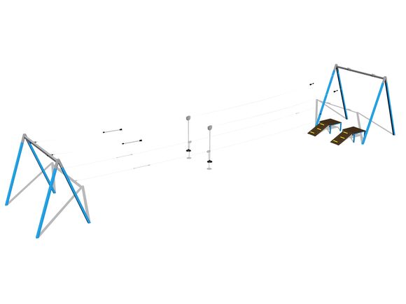Dvojlanovka áčková s nástupištěm LD031KB - modrá