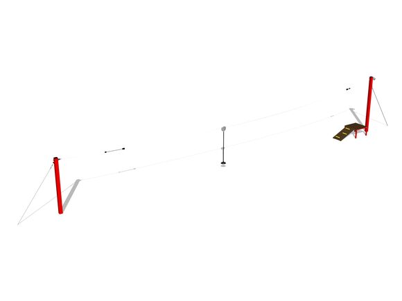Lanovka sloupová s nástupištěm LD011KR - červená