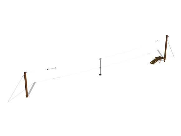 Lanovka sloupová s nástupištěm LD011KW - hnědá