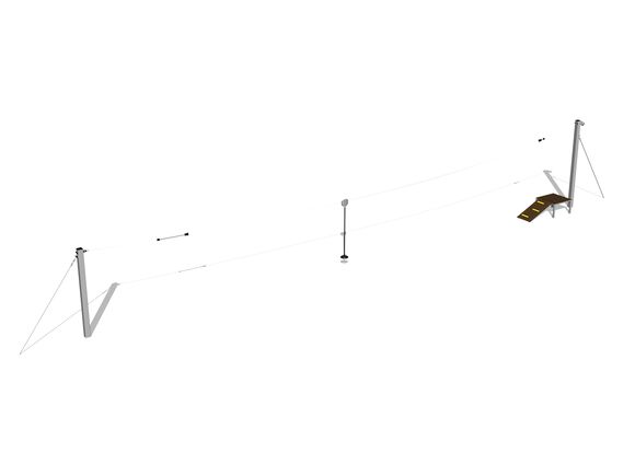 Lanovka sloupová s nástupištěm LD011K - pozinkovaná