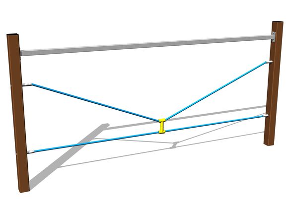 Opičí dráha Balanční lano „Véčko“ - hnědá (v.p. 1 m)