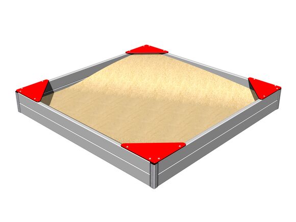 Sedáky na čtyřboké pískoviště SP001KR - červená