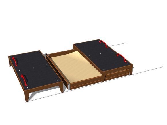 Pískoviště s posuvným krytem 3x3 m PK330KW - hnědá