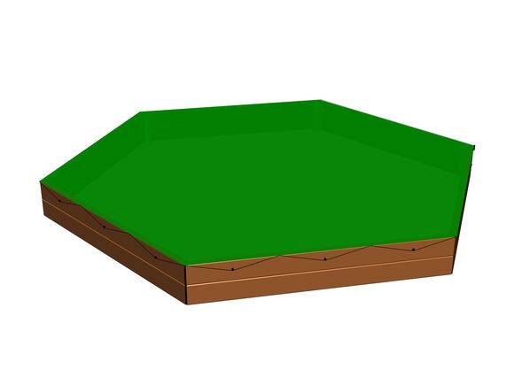 Plachta na zakrytí šestibokého pískoviště PZ600K