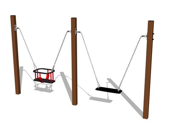 Řetězová dvojhoupačka MINI - hnědá (v.p. 1,0 m)