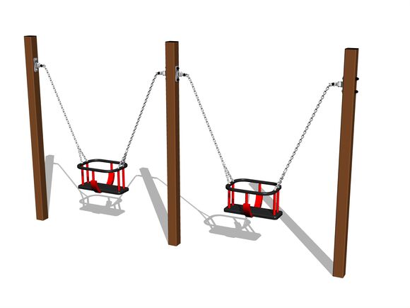 Řetězová dvojhoupačka MINI - hnědá (v.p. 1,0 m)