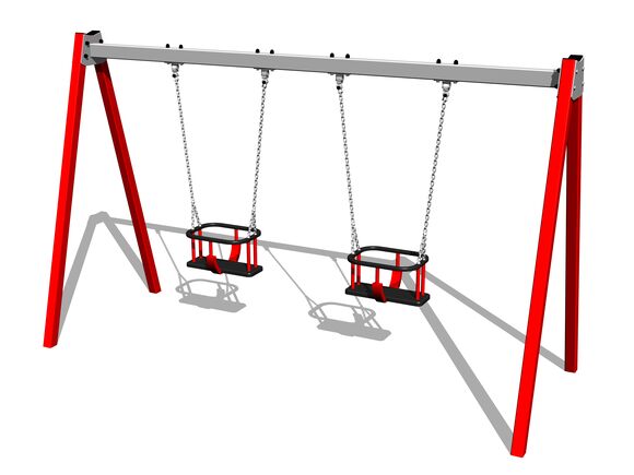 Řetězová dvojhoupačka RH6213KR - červená (v.p. 1,0 m)