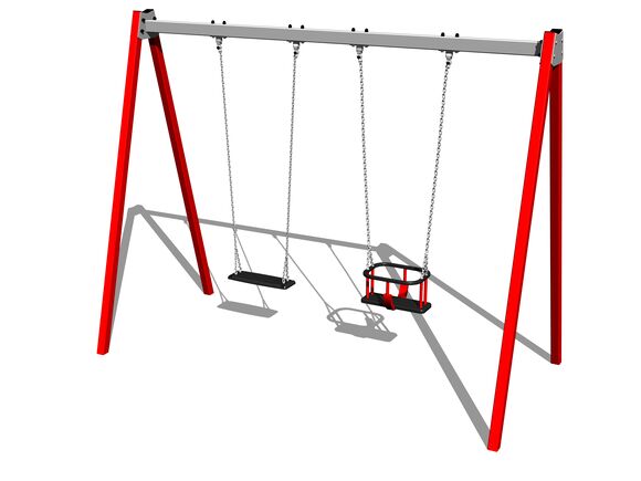 Řetězová dvojhoupačka RH6212KR - červená (v.p. 1,5 m)