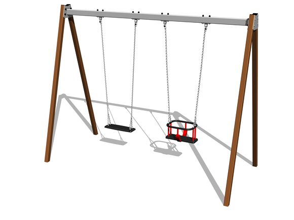 Řetězová dvojhoupačka RH6212KW - hnědá (v.p. 1,5 m)