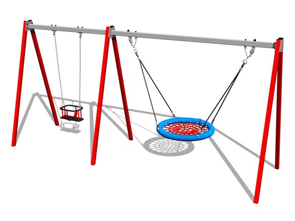 Řetězová dvojhoupačka RH6222KR - červená (v.p. 1,5 m)