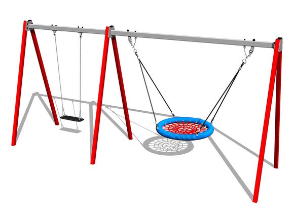 Řetězová dvojhoupačka RH6221KR - červená (v.p. 1,5 m)