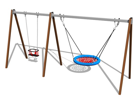 Řetězová dvojhoupačka RH6222KW - hnědá (v.p. 1,5 m)