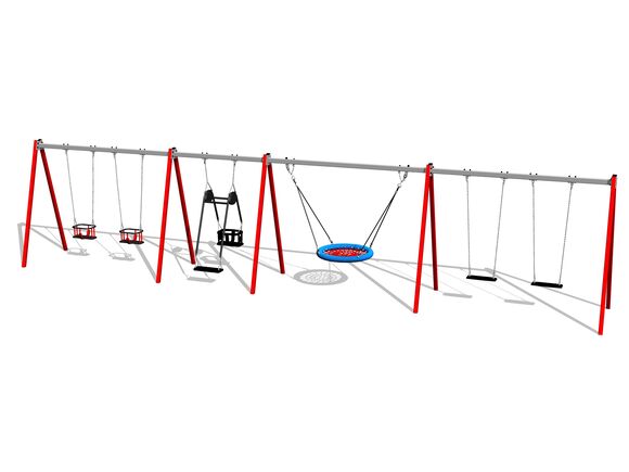 Řetězová šestihoupačka (normal, baby, hnízdo a matka s dítětem) RH6621KR - červená (v.p. 1,5 m)