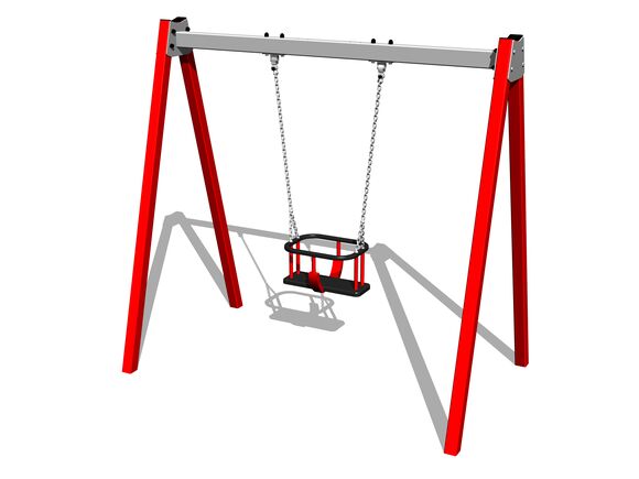 Řetězová houpačka RH6112KR - červená (v.p. 1,0 m)