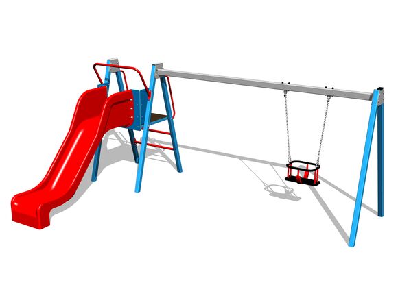 Řetězová houpačka se skluzavkou RH6152KB - modrá