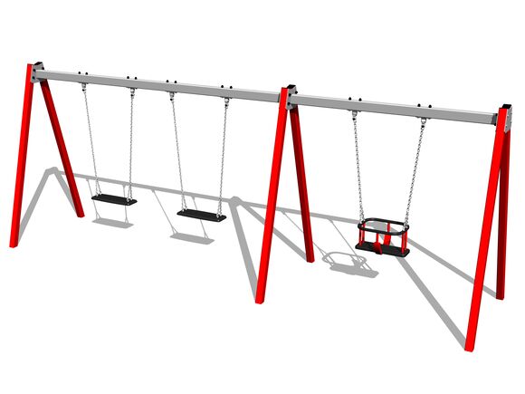 Řetězová trojhoupačka RH6312KR - červená (v.p. 1,0 m)