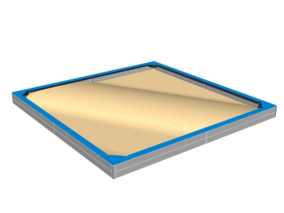 Sedáky na celý obvod pískoviště 4x4 m SP440KB - modrá