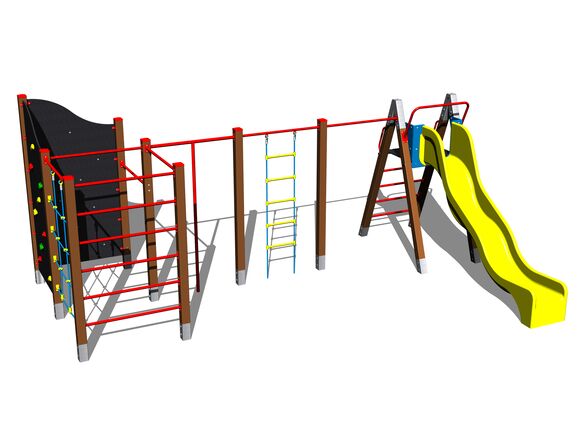 Šplhací sestava SS102KW - hnědá