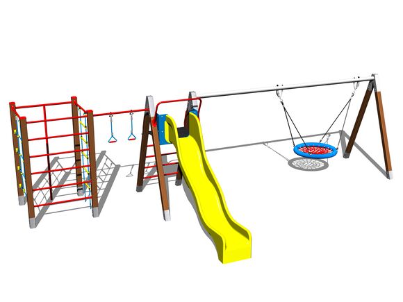 Šplhací sestava SS804KW - hnědá