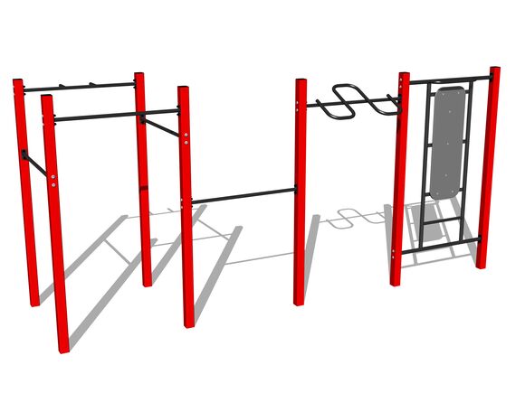 Street workoutová sestava WS8012RD - červená