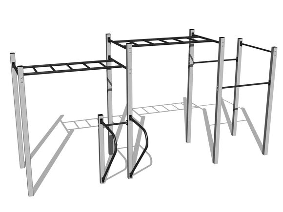 Street workoutová sestava WS8015SD - stříbrná