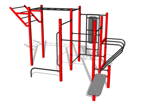 Street workoutová sestava WS8020RD - červená