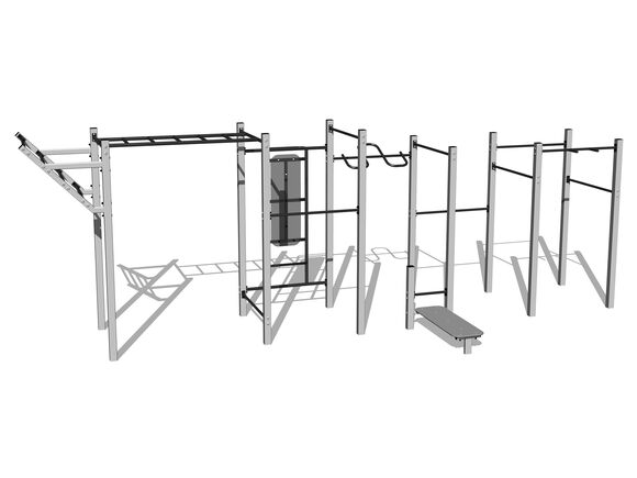 Street workoutová sestava WS8022SD - stříbrná