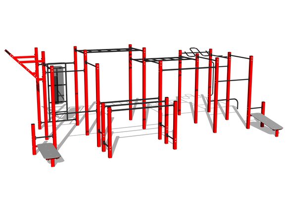 Street workoutová sestava WS8030RD - červená