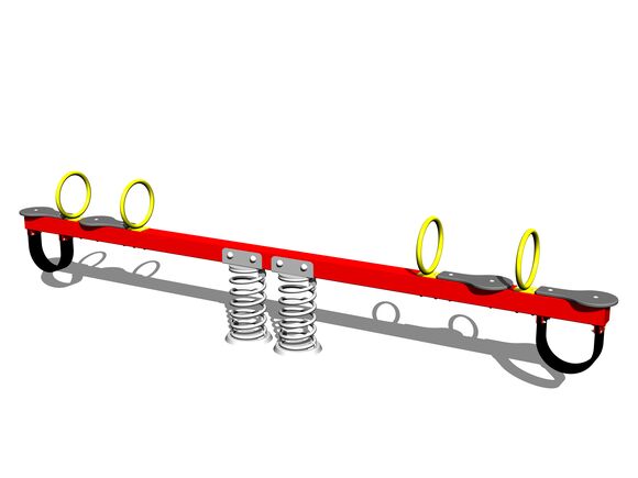 Vahadlová čtyřhoupačka na pružinách VH400KR - červená