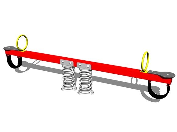 Vahadlová dvojhoupačka na pružinách VH200KR - červená