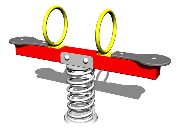 Vahadlová dvojhoupačka na pružině VH102KR - červená