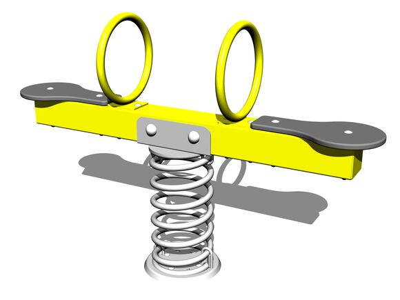 Vahadlová dvojhoupačka na pružině VH102KY - žlutá