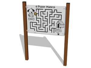 Edukační panel - Štěněcí bludiště - hnědá