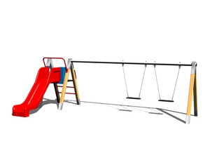 Řetězová dvojhoupačka se skluzavkou RH215D (v.p. 1 m)